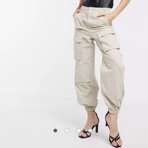 ASOS DESIGN utility combat pants with pocket detail like new stone color